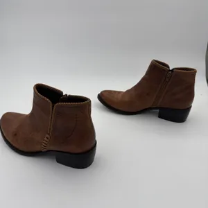 Matisse Merge Mid Top Bootie‎ Brown Distressed Burnished Leather Size 8 thumbnail 4