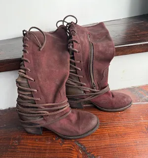 ✨Freebird by Steven Coal Tall Leather Boots Size 6 Wine Red✨ thumbnail 1