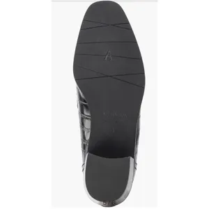 Aquatalia Riya Croc‎ Embossed Penny Loafer Black Leather Block Heel Size 7 New thumbnail 5