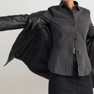 Madewell Women's Grey Darted Button-Up Shirt in (Re)generative Chino Size 10 thumbnail 3