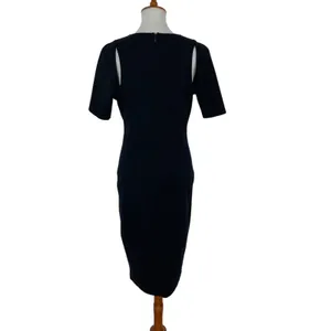 Fabletics Black Midi Dress Large Short Sleeve Bodycon Activewear Gym Athleisure thumbnail 6