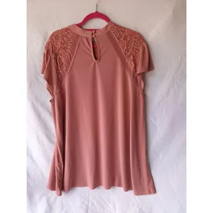 Torrid Flutter Sleeve Dusty Rose Size 2 Short Sleeve Top thumbnail 2