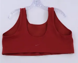 Nike Alate Minimalist Sports Bra Dark Red Low Support Scoop Neck Yoga Top thumbnail 1
