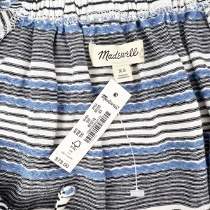 Madewell Jacquard Keyhole Short Sleeve Crop Top Black‎ Striped Size XS thumbnail 8