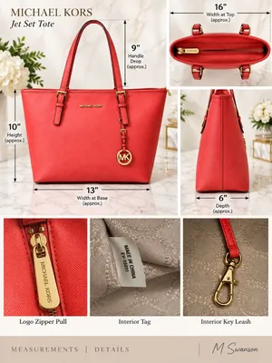 Michael Kors Jet Set Large Saffiano Leather Tote Coral thumbnail 2