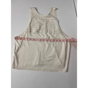 Free People Ivory Crochet Lace Tank Top Sleeveless Boho Size Small NWT thumbnail 7