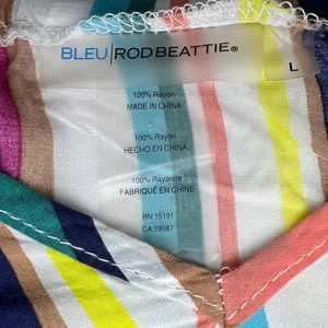 Bleu by Rod‎ Beattie Striped Swim Coverup Multicolor Rayon Beach Dress Large EUC thumbnail 5