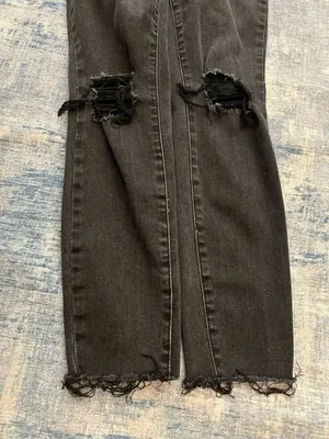 PacSun Black Distressed Busted Knee High Rise Ankle Jegging Women's 25" thumbnail 3