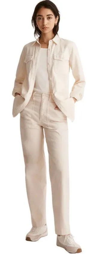 Madewell The Perfect Vintage Wide-Leg Pant: Utility Edition Women's 29 Linen Tan thumbnail 1