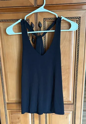Athleta Black V-Neck tank thumbnail 1