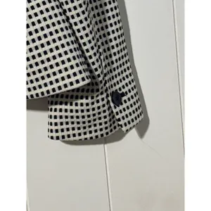 Talbots Blazer Womens XL Black White Checkered Career Jacket Lined thumbnail 6