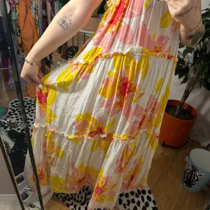 Free People Moonshine Midi Dress Floral Yellow White Medium thumbnail 5