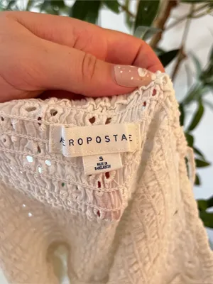 Aeropostale White Eyelet Tie-Shoulder Mini Sundress thumbnail 2