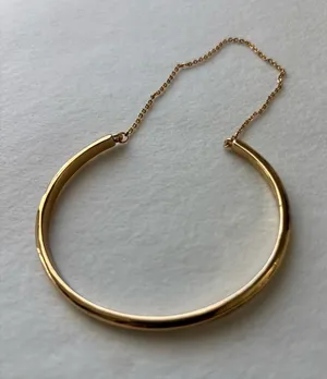 Jenny Bird Polished Gold Collar Necklace with Safety Chain thumbnail 1