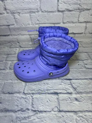 Crocs Classic Lined Neo Puff Snow Boots Purple Faux Fur Insulated M5/W7 thumbnail 2