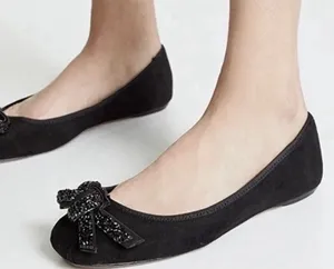 Kate Spade New York Women's Freya Ballet Flat Black Suede Women's‎ Size 7! thumbnail 1