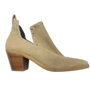 Rebecca Minkoff Tan Suede Leather Studded D’orsay Ankle Boots Womens 6 Booties thumbnail 2