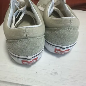 Vans Men's Olive and White Sneakers thumbnail 4