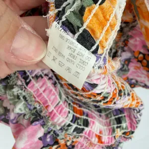 Hello Molly Floral Smocked‎ Bodycon Dress Womens Size 4 Small Puff Sleeve Ruffle thumbnail 5