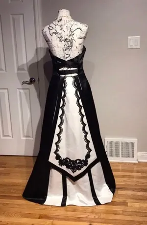 Prom Dress Bicolor A-line Puffy Corset Train Embroidery thumbnail 1