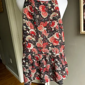 Floral Paisley Print Cami Top Button Down Sleeveless Peplum Tank Blouse Large thumbnail 5