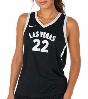 Nike Las Vegas Aces A'ja Wilson 22 Explorer Edition WNBA Jersey Black L thumbnail 1