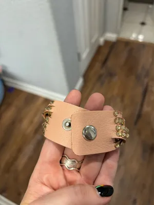 Pink and Gold Rhinestone Braided Wrap Bracelet thumbnail 8