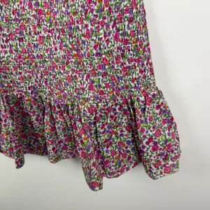 DO+BE Floral Smocked Puff Sleeve Mini Dress Medium Colorful Preppy‎ Bloomcore thumbnail 3