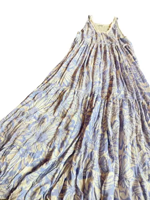 Intimately Free People Purple Cream Floral Tiered Maxi Dress Swing X-Small thumbnail 6