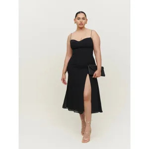 Reformation Juliette Sleeveless Midi Dress in Black Size 12 NWT thumbnail 2