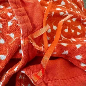 Harper burnt orange floral short sleeved V neck crop top thumbnail 8