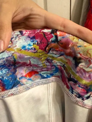 💖Beauty & the Mess Abstract Marble Capri Cropped Leggings‎ Dopamine Maximalist thumbnail 5