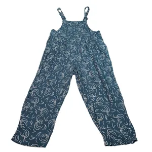 Maeve Anthropologie womens green geometric print cropped overalls. Size S. boho thumbnail 1