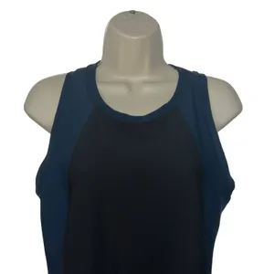 Athleta Women Size M Stellar En Route Scuba Dress Blue & Black Sleeveless 866701 thumbnail 4
