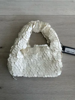 Pretty Little Thing Sequin Shaggy Mini Bag White OS NWT IN PACKAGE thumbnail 7