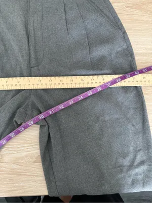 Abercrombie & Fitch Medium Long NEW Grey Slim Straight High Rise Trousers Office thumbnail 5