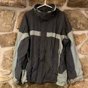 Grey/Blue Thick Zip Up Windbreaker Material Boulder Ridge Jacket thumbnail 2