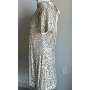 CeCe By Anthropologie Cocktail Mini Sequin Dress New Years Bow Tie Size M thumbnail 4