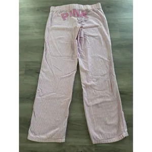 VTG Y2K Victorias Secret Pink Pajama Pants Dog Logo Striped Backside Logo XS thumbnail 2