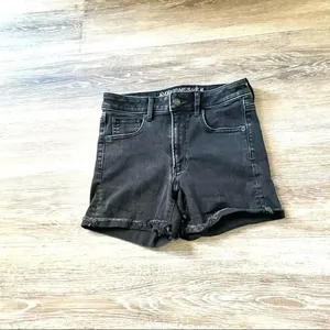 American eagle outfitters black super stretch hi rise shortie thumbnail 2