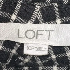 LOFT Sutton Skinny Pants 10P Black White‎ Checkered Petite Office Chic thumbnail 3