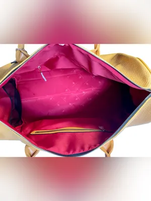 Tote&Carry Apollo Mustard Vegan Leather Snakeskin Duffle Bag NWOT thumbnail 4