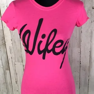 Wifey Graphic Print Screen Tee Shirt Top New S M v6x thumbnail 2
