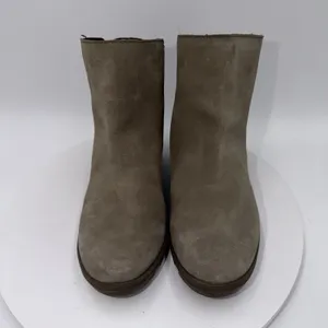 Sorel Joan of Arctic II Sage Green Suede Side Zip Wedge Booties Women's Size 6.5 thumbnail 3
