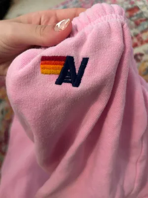 Aviator Nation Sweatpants 5 Stripe Pink Neon thumbnail 5