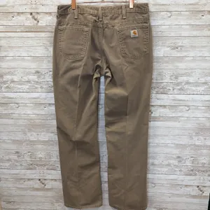 Vtg Carhartt Womens 12x34 WB002 Canvas Work Pants Khaki Brown Bootcut Y2K Rare thumbnail 5