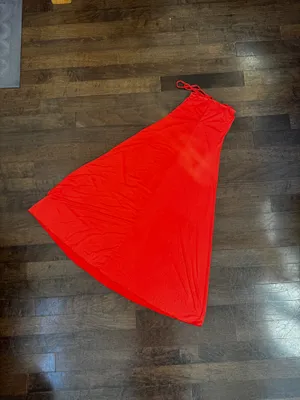 Sincerely Jules Bright Orange Halter Flowy Slinky midi dress thumbnail 7