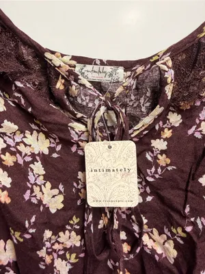 Free People Bodysuit Take It Away Brown Floral One Piece Bodysuit size large thumbnail 6