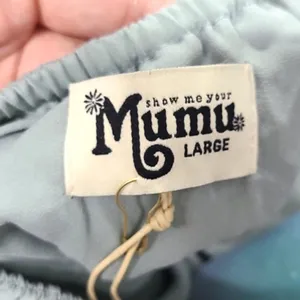 Show Me Your Mumu Heather Halter Maxi Dress Silver Sage Crisp Large NWT thumbnail 2