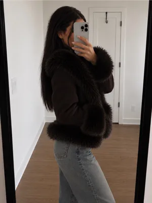 Princess Polly Josefina Faux Fur Detail Jacket in Chocolate thumbnail 3